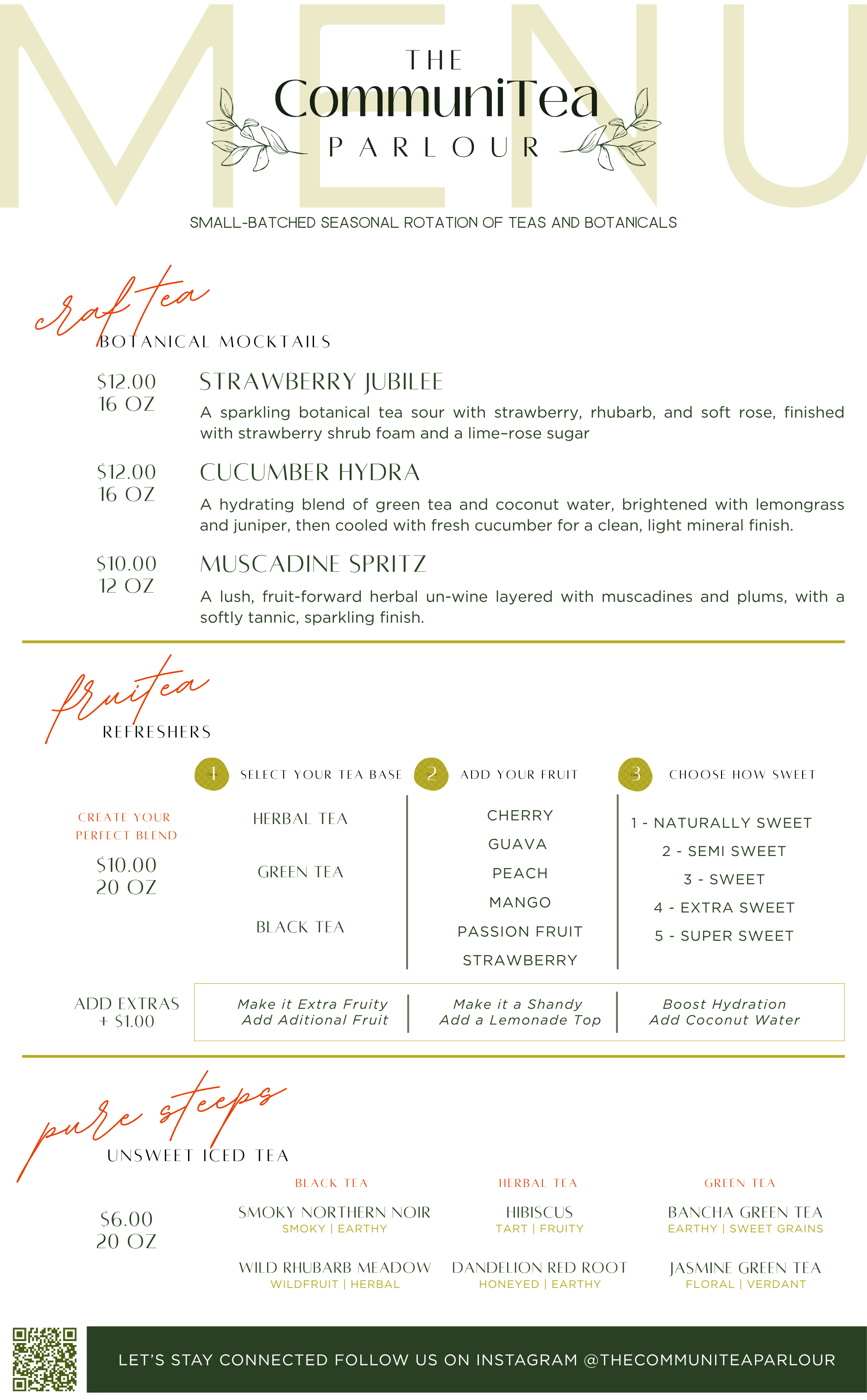 The CommuniTea Parlour – Late Spring 2026 Menu